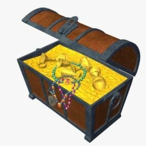 Rustikální 3D model pokladnice na peníze