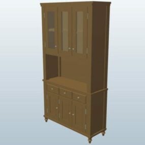 Turned Leg Hutch Honey Cabinet 3d model