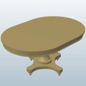 Table ronde en bois de pin modèle 3D
