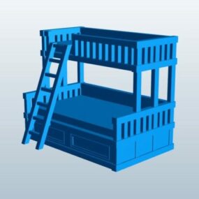 Twin Bunk Bed Furniture 3d model
