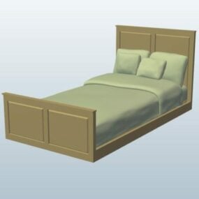 Twin Size Bed Design 3d model