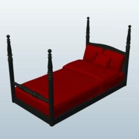 Κλασικό δίκλινο κρεβάτι 3d μοντέλο