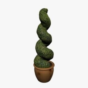 Twisted Topiary Plant 3d model