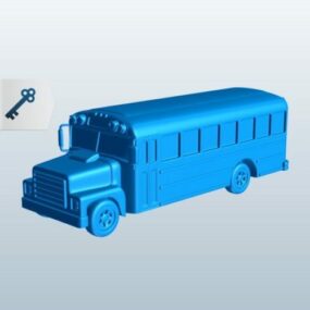 דגם תלת מימד של אוטובוס בית ספר אמריקאי