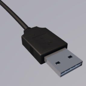 Black Usb Cable 3d model