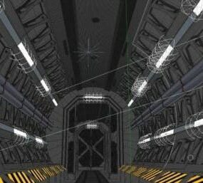 Futuristic Corridor On Space Station 3d model