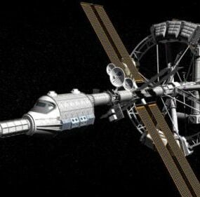 Futuristic Big Spacecraft Station 3d model