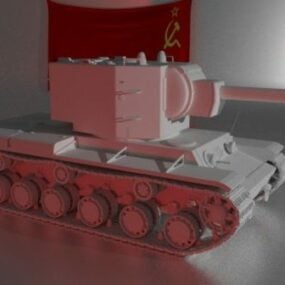 Soviet Heavy Tank Kv-2 3d model