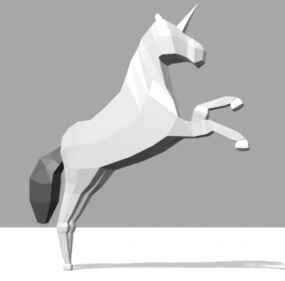 White Unicorn With Horn 3d model