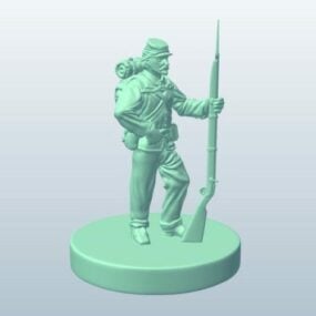 Tüfekli Asker Heykelcik 3D modeli
