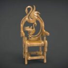 Chaise en bois sculpté unique