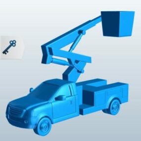 उपयोगिता ट्रक Lowpoly 3d मॉडल