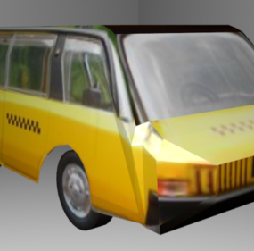 Minibus Antik Lowpoly Model 3d
