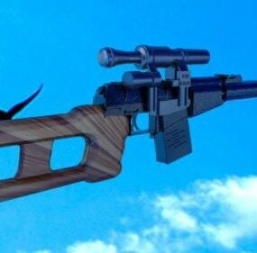 Ak47 Rifle Gun With Hand 3d model