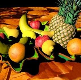 3D-Modell der Sammlung verschiedener Früchte