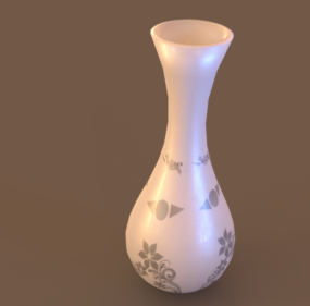 White Decorative Ceramic Vase 3d model