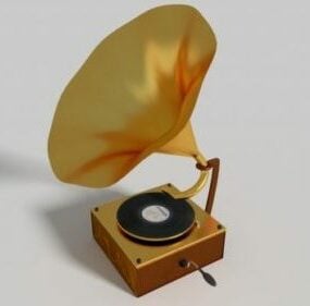 Klassisches Vinyl-Plattenspieler-3D-Modell