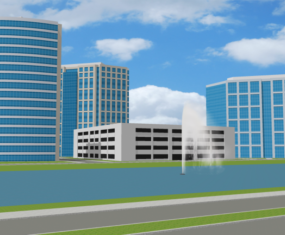 3д модель зданий корпоративного парка