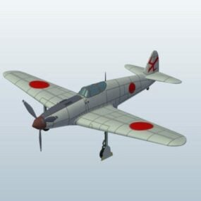 Ww2 نموذج طائرة كاواساكي Ki61 اليابانية ثلاثية الأبعاد