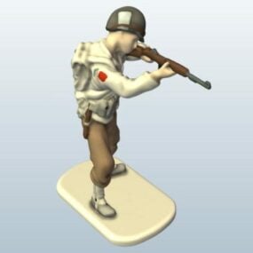 Toy Soldier With Rifle Sculpture 3d model