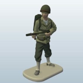 Soldat Ww2 avec pistolet à flammes modèle 3D