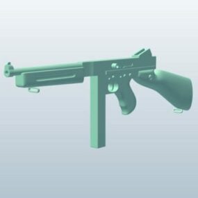 Us Military WW2 Sub-machine Gun 3d-modell