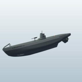 2D model německého Uboatu z 3. světové války