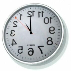 ساعة حائط دائرية بسيطة موديل ثلاثي الأبعاد