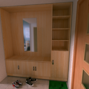 3д модель деревянного шкафа