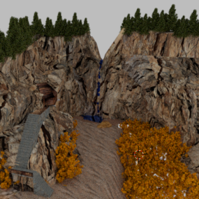 3D-Modell der Wasserfall-Landschaftsszene