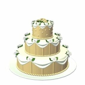 Modelo 3d de bolo de casamento