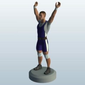 Modello 3d del personaggio del sollevatore di pesi