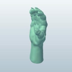 Modello 3d della statuetta della mano del lupo mannaro