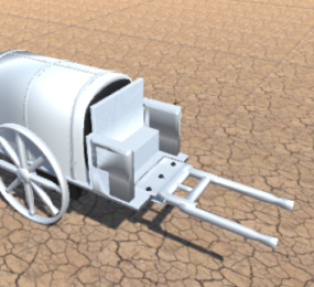 3D-Modell eines alten Wagenfahrzeugs