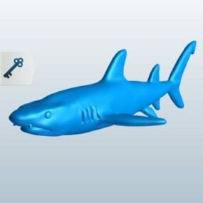 Modello 3d dello squalo pinna bianca della barriera corallina