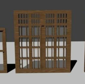 Wooden Window Set 3d model