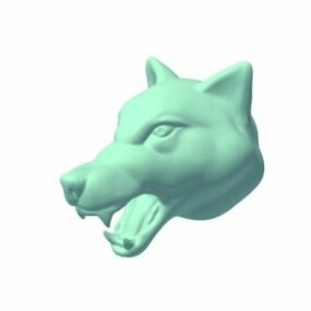 Wolf Head Figurine 3d-modell