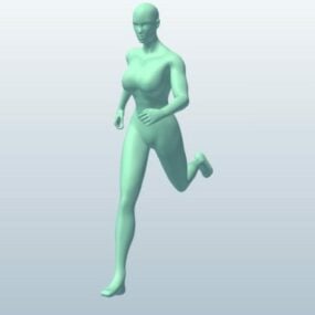 Model 3d Karakter Lari Wanita