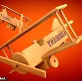 木制飞机玩具3d模型