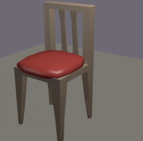 Дерев'яний стілець малий Lowpoly модель 3d