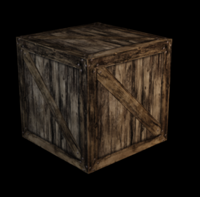 Stará dřevěná krabice Crate Box 3D model