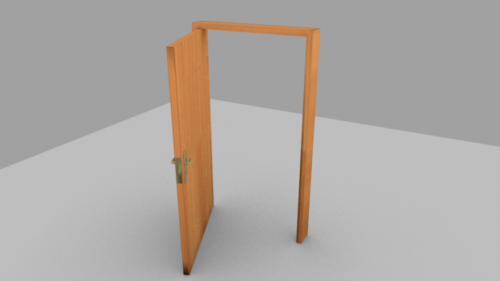 ハンドル付き木製ドア