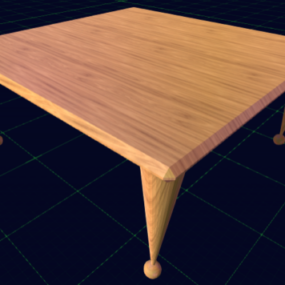 เฟอร์นิเจอร์โต๊ะไม้สี่เหลี่ยมแบบ 3 มิติ