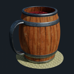 Wine Barrel One Stand 3d model