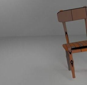 Old Wooden Chair 3d model