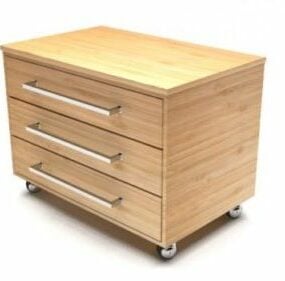 Office Wooden Drawer 3d model