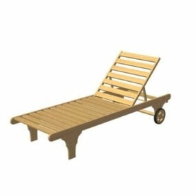 Outdoor Wooden Lawn Chair 3d model