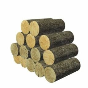 लकड़ी का लॉग स्टैक 3डी मॉडल