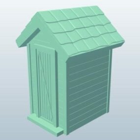 Wooden Outhouse Toilet 3d model