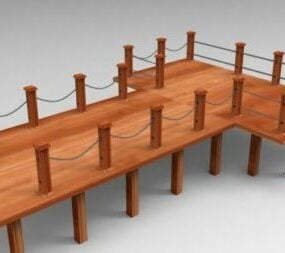 Mô hình 3d bến tàu biển bằng gỗ
